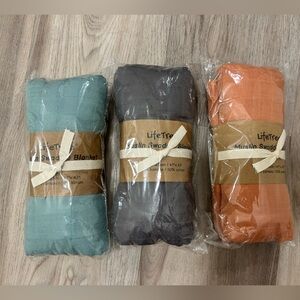 BRAND NEW SET OF 3 Muslin Cotton Swaddles